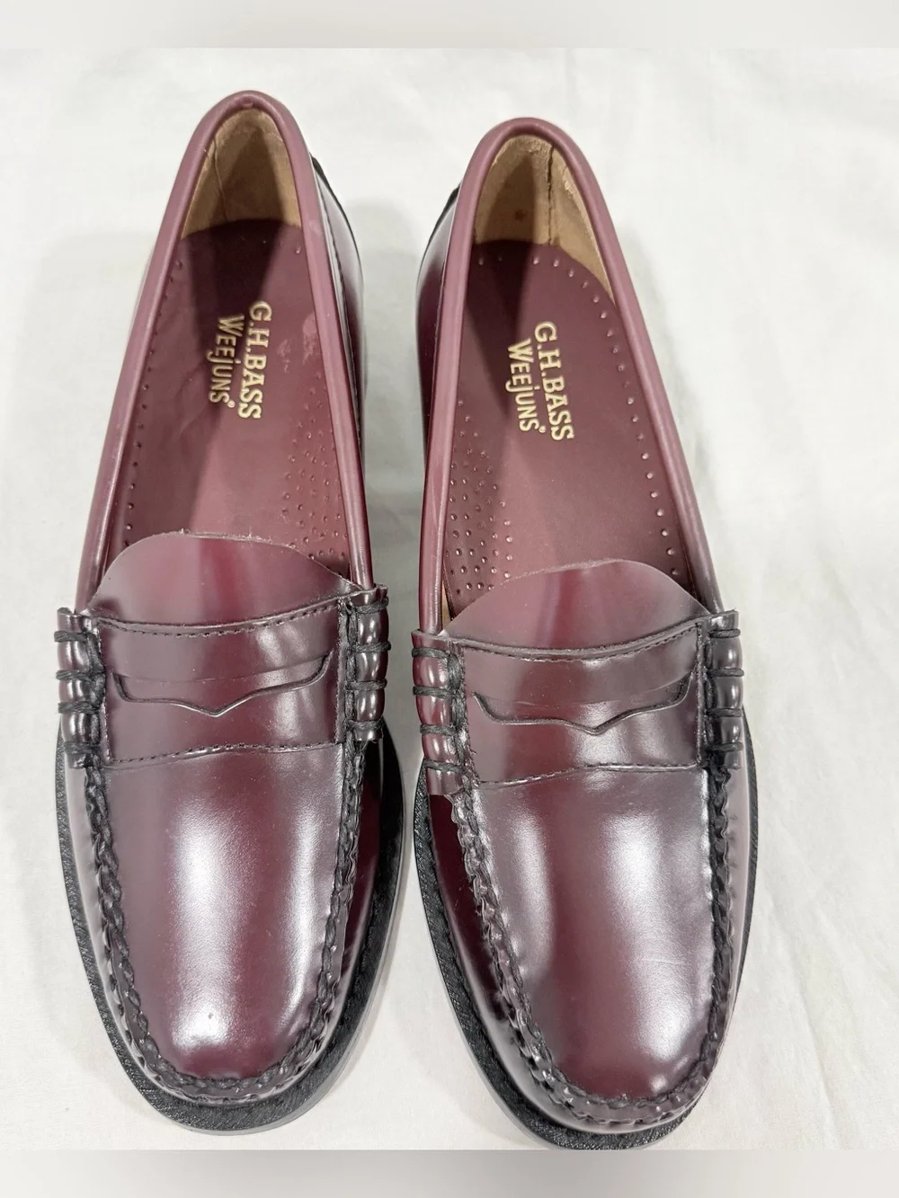 G. H. BASS Men's Larson Wine Weejuns Leather Penny Loafer Slip On Sz 7 D